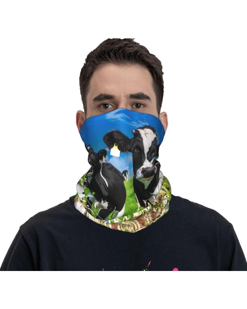 Unisex Cow Multifunctional Headwear Stretchy Face Mask Bandana Neck Gaiter Head Wrap Balaclava Scarf For Adult Kids $16.27 Ba...