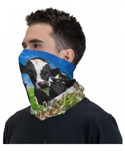 Unisex Cow Multifunctional Headwear Stretchy Face Mask Bandana Neck Gaiter Head Wrap Balaclava Scarf For Adult Kids $16.27 Ba...