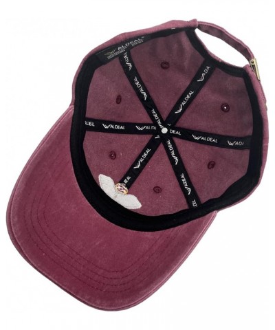 Pickleball Baseball Cap for Men Women, Adjustable Washed Vintage Pickle Ball Hat Red $9.53 Baseball Caps