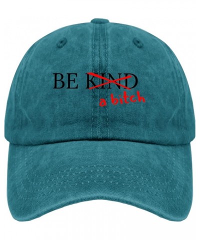 Be Kind of A Bitch Golf Hat Cute Hat Pigment Black Black Bucket Hat Gifts for Men Hiking Caps Cyan Blue $11.13 Sun Hats